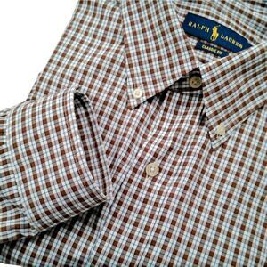 Ralph Lauren LRG Plaid Long Sleeve Coolmax Performance Button Down Shirt Pony